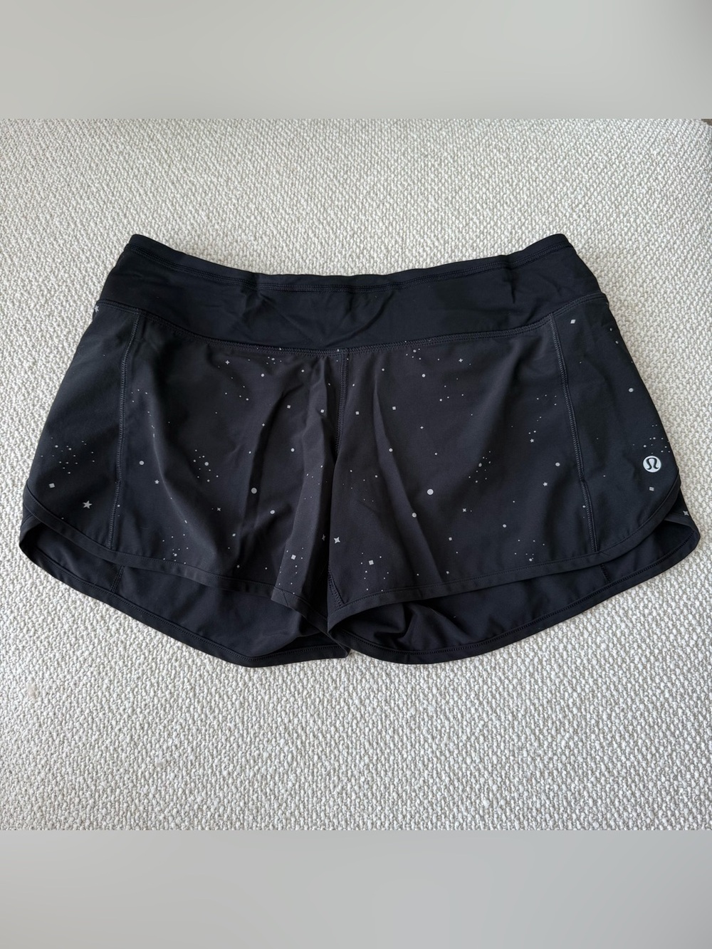 Lululemon Black Speed Shorts with Reflective Star Dot Detailing